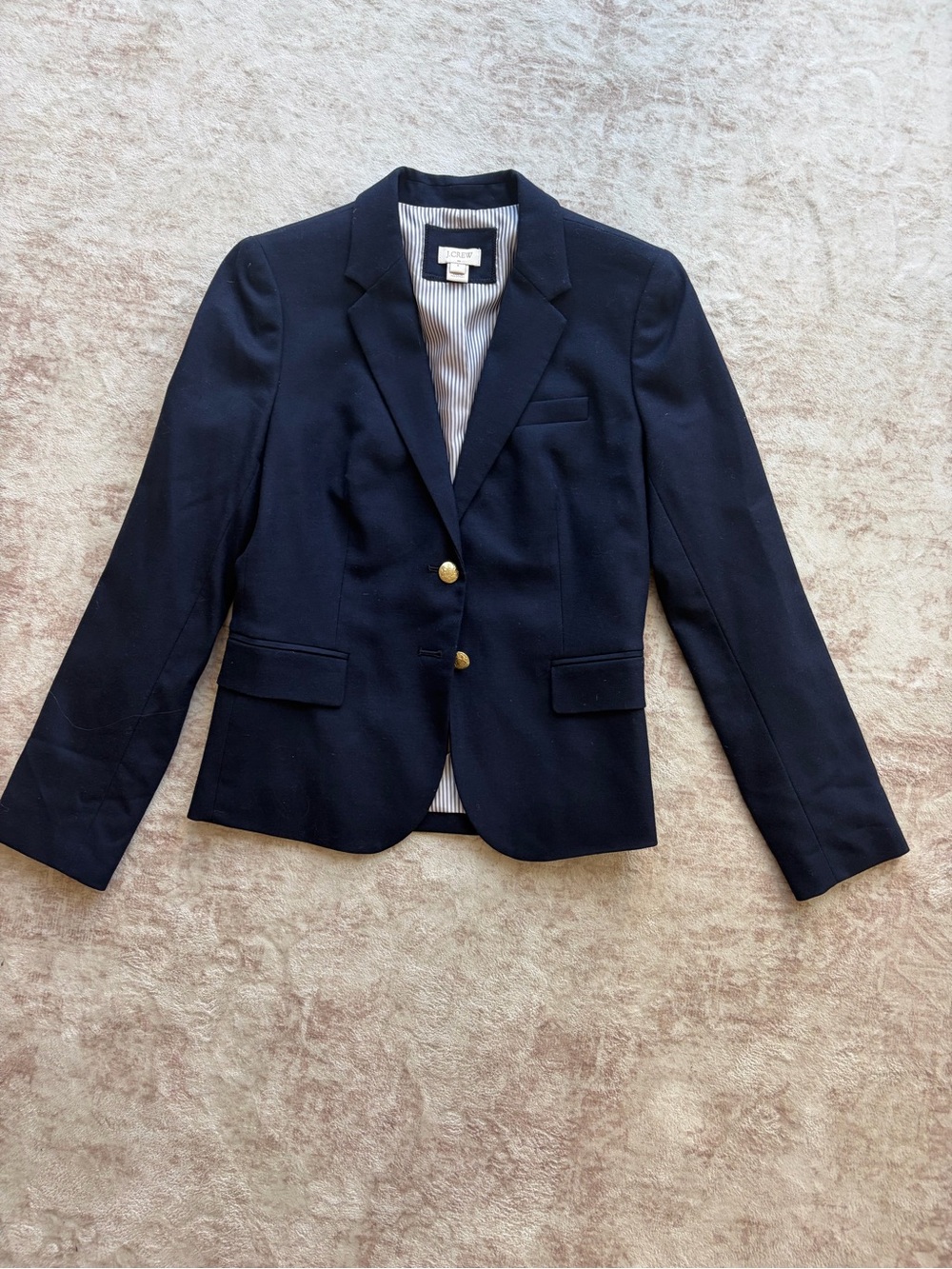 J. Crew Wool Navy Blazer with Gold Buttons